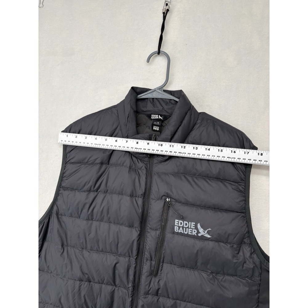Eddie Bauer 550 Down Puffer Vest Mens Storm Repel Grey Full Zip Size XL - Picture 15 of 16